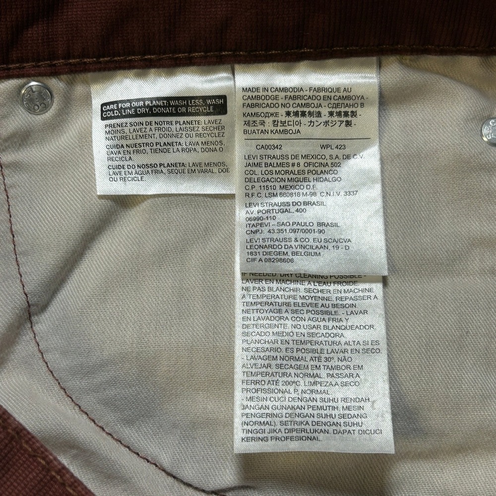 Rare Levi's 505 Bedford Cord "Rum" 36x32 - Picture 4 of 14